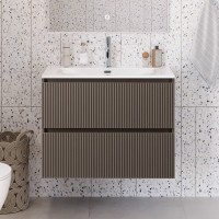 Мебель для ванной комнаты BelBagno Uno-mini 90 подвесная, 2 ящика, матовая бежевая