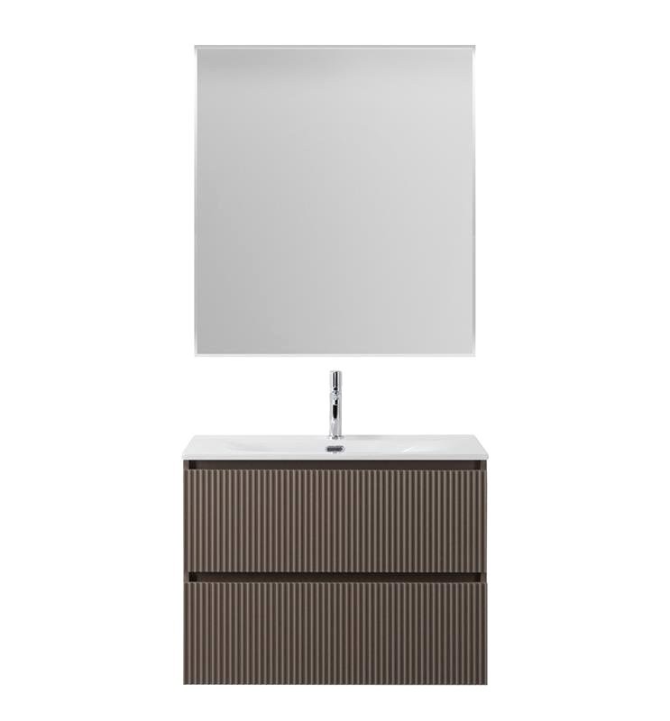 Мебель для ванной комнаты BelBagno Uno-mini 90 подвесная, 2 ящика, матовая бежевая