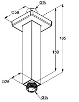 Кронштейн для верхнего душа Kludi A-QA 66545N2-00 оружейная сталь
