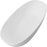Ванна из искусственного камня Allen Brau Krion Oval 170x80 см, отдельностоящая, матовая белая, овальная, со сливом-переливом