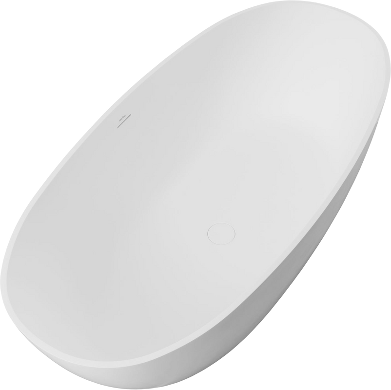 Ванна из искусственного камня Allen Brau Krion Oval 170x80 см, отдельностоящая, матовая белая, овальная, со сливом-переливом