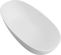 Ванна из искусственного камня Allen Brau Krion Oval 170x80 см, отдельностоящая, матовая белая, овальная, со сливом-переливом