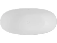 Ванна из искусственного камня Allen Brau Krion Oval 170x80 см, отдельностоящая, матовая белая, овальная, со сливом-переливом