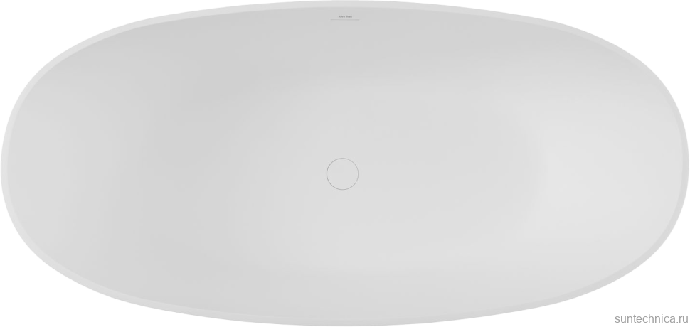 Ванна из искусственного камня Allen Brau Krion Oval 170x80 см, отдельностоящая, матовая белая, овальная, со сливом-переливом