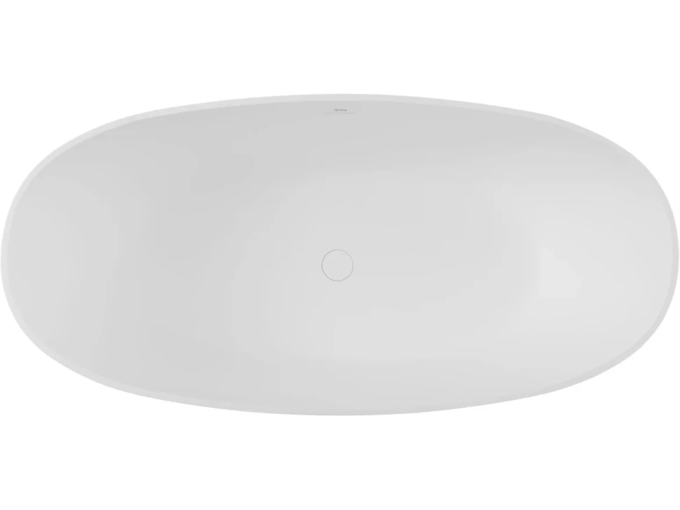 Ванна из искусственного камня Allen Brau Krion Oval 170x80 см, отдельностоящая, матовая белая, овальная, со сливом-переливом