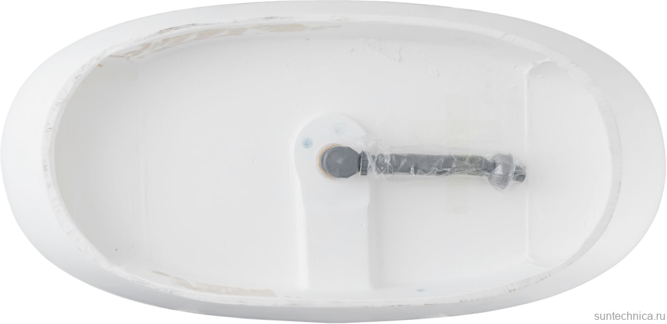 Ванна из искусственного камня Allen Brau Krion Oval 170x80 см, отдельностоящая, матовая белая, овальная, со сливом-переливом