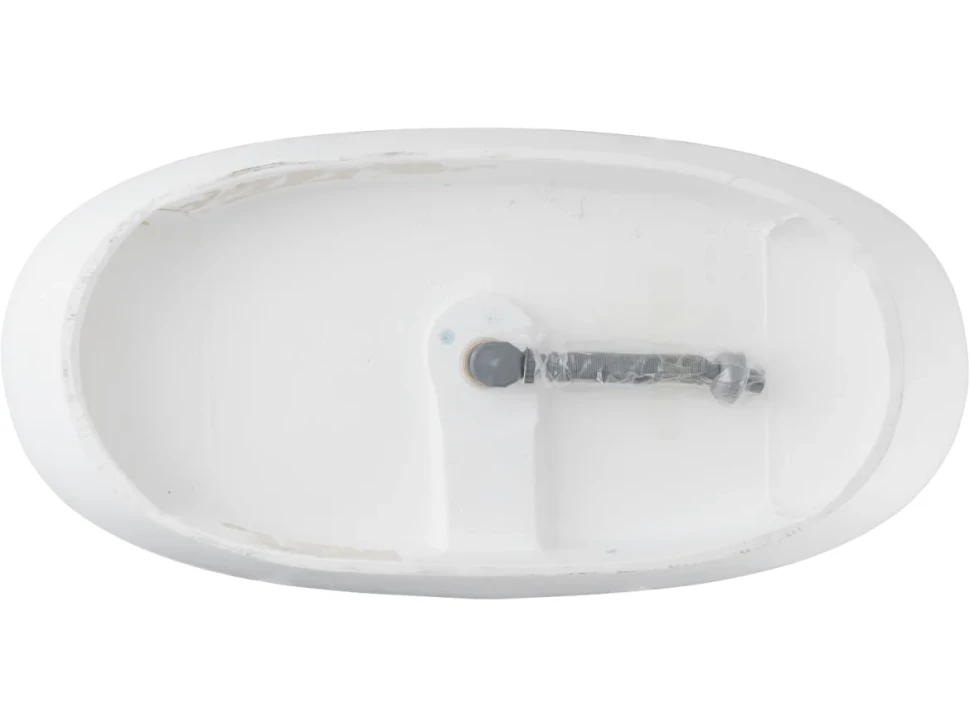 Ванна из искусственного камня Allen Brau Krion Oval 170x80 см, отдельностоящая, матовая белая, овальная, со сливом-переливом