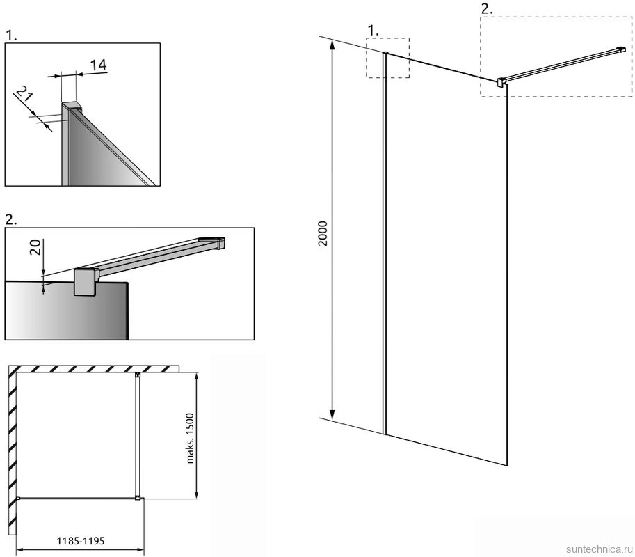 Душевая перегородка Radaway Modo New II 120