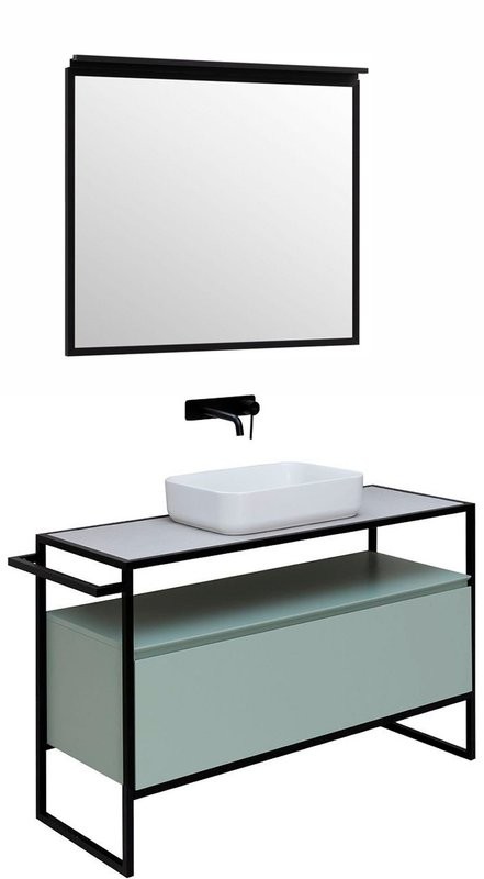 Мебель для ванной комнаты Allen Brau Priority 120 напольная, папирус матовый, столешница серый структ