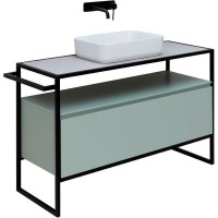 Мебель для ванной комнаты Allen Brau Priority 120 напольная, папирус матовый, столешница серый структ