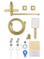 Смеситель с длинным изливом для ванны Wonzon & Woghand Flex WW-639906-BG брашированное золото