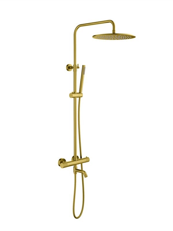 Душевая стойка Timo Saona SX-2380/20 с термостатом, золото шлифованное