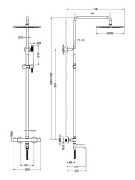 Душевая стойка Timo Saona SX-2380/20 с термостатом, золото шлифованное