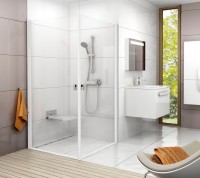Душевой уголок Ravak Chrome CRV1-90+CRV1-80 Transparent, профиль белый