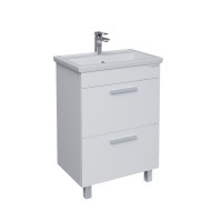 Тумба под раковину без столешницы Grossman Neo 60 пленка, с ящиками, глянцевая белая