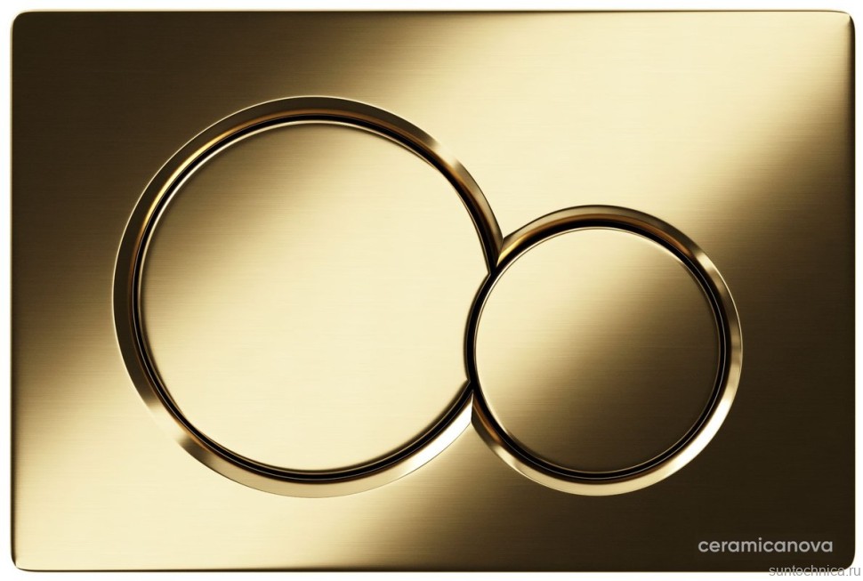 Кнопка смыва для унитаза Ceramicanova пластик, цвет брашированное золото