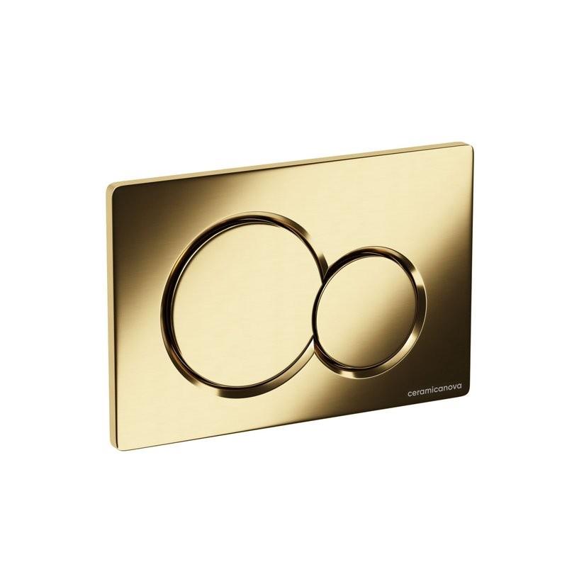Кнопка смыва для унитаза Ceramicanova пластик, цвет брашированное золото