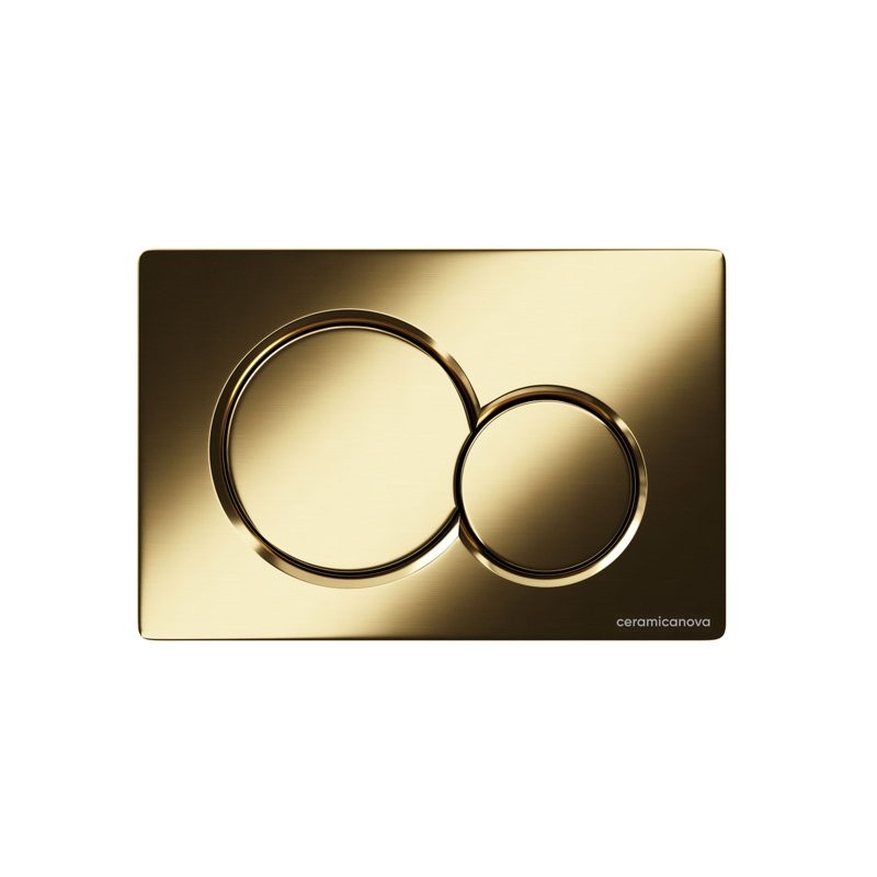 Кнопка смыва для унитаза Ceramicanova пластик, цвет брашированное золото