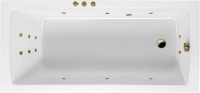 Акриловая ванна Excellent Aquaria Smart 170x75 см, встраиваемая, с гидромассажем, белая, с каркасом, со сливом-переливом, фурнитура бронза