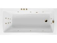 Акриловая ванна Excellent Aquaria Smart 170x75 см, встраиваемая, с гидромассажем, белая, с каркасом, со сливом-переливом, фурнитура бронза
