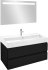 Мебель для ванной Jacob Delafon Madeleine 100 черная матовая, раковина белая матовая