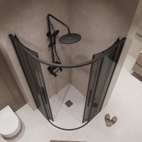 Душевой уголок Niagara Nova NG-2827-34BLACK 100x100, профиль черный матовый, стекло тонированное