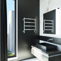 Полотенцесушитель электрический Grota Soffi K 530х600 NP EL 60x55 см, подключение справа, слева, скрытое подключение справа, глянцевый хром, лесенка