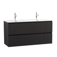 Тумба с раковиной BelBagno Uno 120 подвесная, 4 ящика, матовая темно-серая