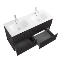 Тумба с раковиной BelBagno Uno 120 подвесная, 4 ящика, матовая темно-серая