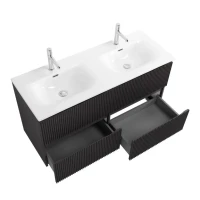 Тумба с раковиной BelBagno Uno 120 подвесная, 4 ящика, матовая темно-серая