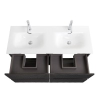 Тумба с раковиной BelBagno Uno 120 подвесная, 4 ящика, матовая темно-серая