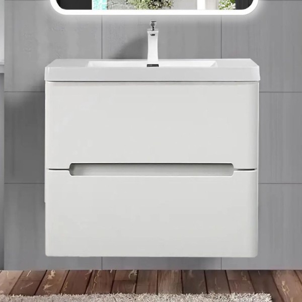 Тумба с раковиной Parly River 60 подвесная, 2 ящика, белая