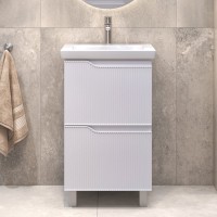 Тумба с раковиной Vigo Neo 50 напольная, 2 ящика, матовая белая