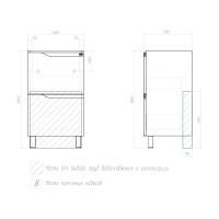 Тумба с раковиной Vigo Neo 50 напольная, 2 ящика, матовая белая