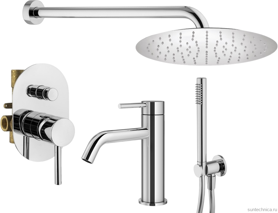 Комплект для ванной Plumberia Selection Ixo KITXO15CR53 С ВНУТРЕННЕЙ ЧАСТЬЮ, хром