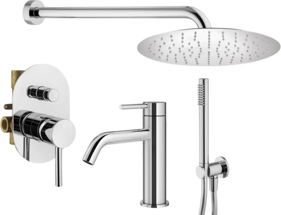 Комплект для ванной Plumberia Selection Ixo KITXO15CR53 С ВНУТРЕННЕЙ ЧАСТЬЮ, хром