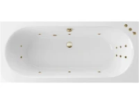 Акриловая ванна Excellent Oceana Slim Smart 180x80 см, встраиваемая, с гидромассажем, белая, с каркасом, со сливом-переливом, фурнитура бронза