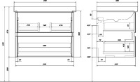 Тумба с раковиной SanStar Инфинити 70 подвесная, дуб сонома светлый, графит софт, раковина Грейс