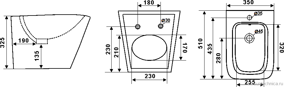 Биде подвесное Timo Soli TK-304MB матовое черное