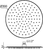 Верхний душ Plumberia Selection Shower SAT3178CS брашированный хром