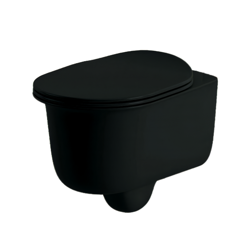 Унитаз подвесной ArtCeram Chic Rimless с микролифтом, матовый черный, петли золото