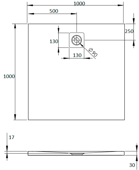 Поддон для душа Radaway Kyntos C 100x100 black, с сифоном
