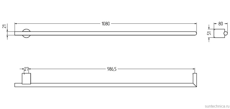 Полотенцесушитель электрический Сунержа Идиллия Plus 1000 5x110 см, скрытое подключение, хром, I-образный