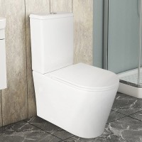 Унитаз-компакт напольный AZARIO Conto AZ-T005BR глянцевый белый