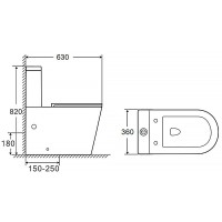 Унитаз-компакт напольный AZARIO Conto AZ-T005BR глянцевый белый