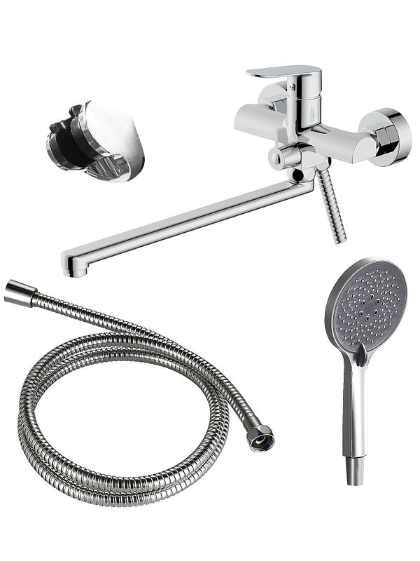 Смеситель с длинным изливом для ванны AZARIO Alanti AZ-K1732 хром