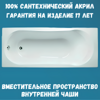 Акриловая ванна 1MarKa Libra Премиум 170x70 см, пристенная, белая, с каркасом, с экраном, со сливом-переливом