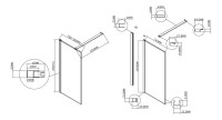 Душевая перегородка Walk-In VSW-1HS900CLGM, 900*2000, вороненая сталь, стекло прозрачное