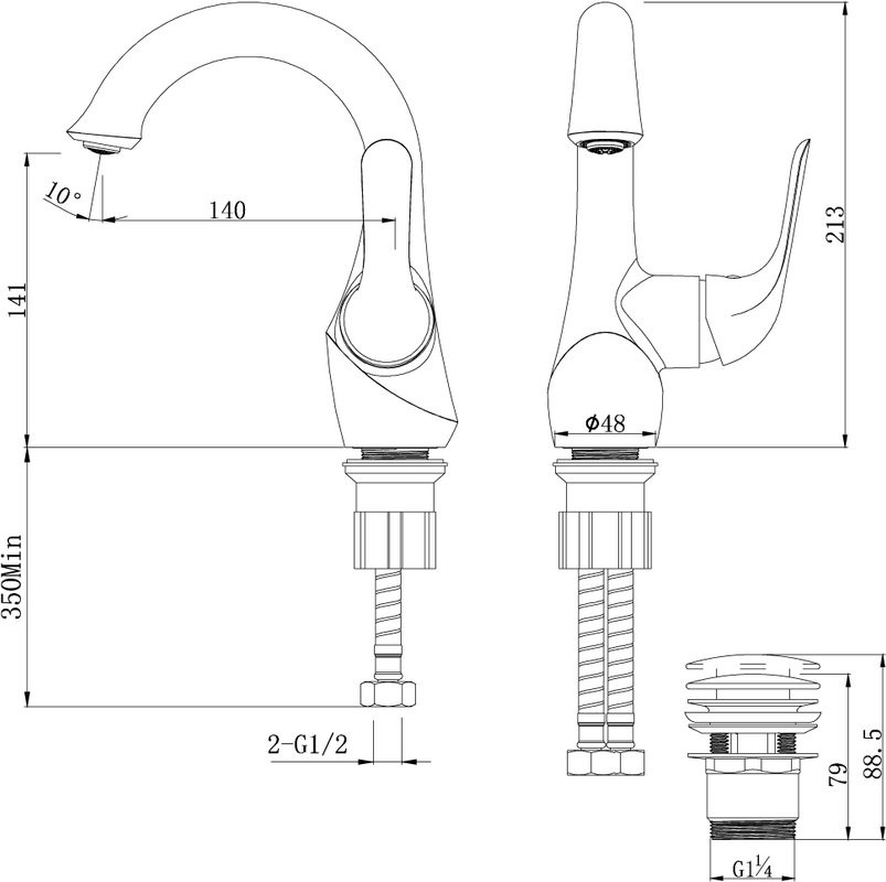 Смеситель для раковины Lemark Swan LM5406BG