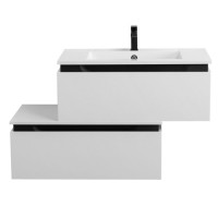 Тумба под раковину Cezares Slider 80 подвесная, 2 ящика, Bianco Opaco